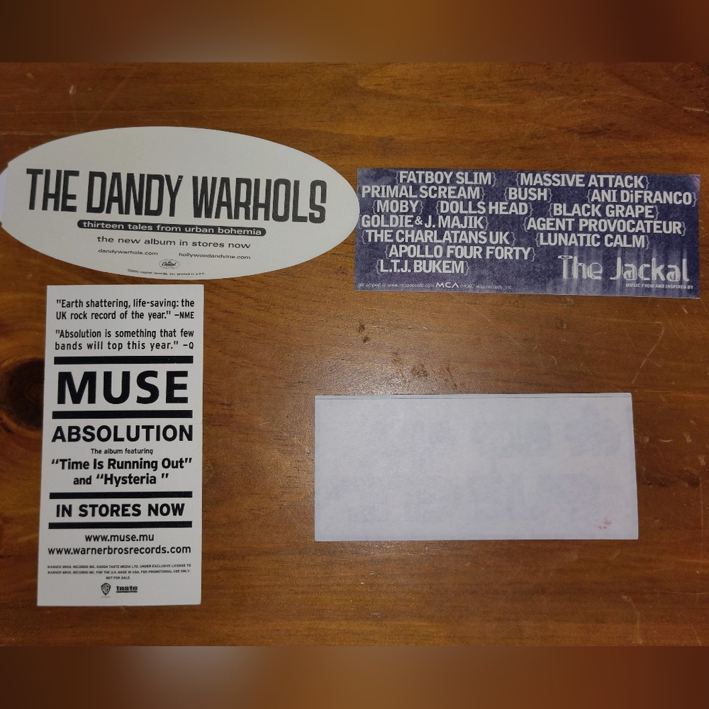 Vintage NOS Rock Band Stickers Queens Of The Stone Age, Muse, Dandy Warhols... - Picture 2 of 4